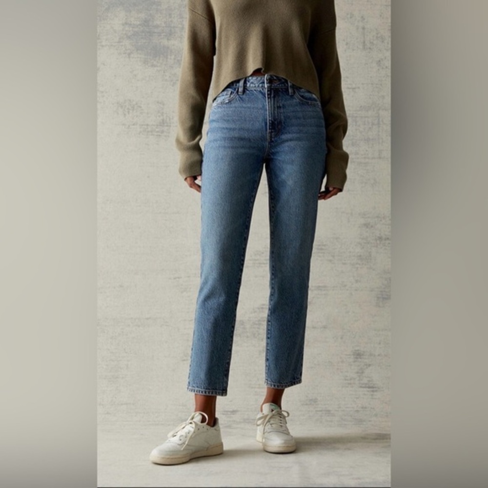 PacSun Women's 27 High Rise Mom Jeans Medium Blue Wash Side Stripe 4 Denim 27x25